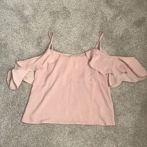 Blush cold shoulder top